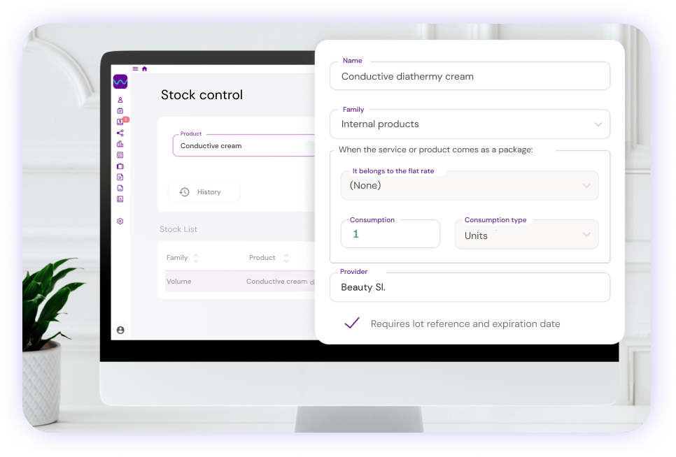 Stock control for beauty salons